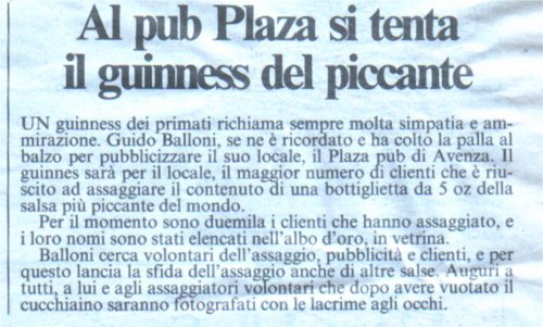 Tentativo di Guinness del piccante