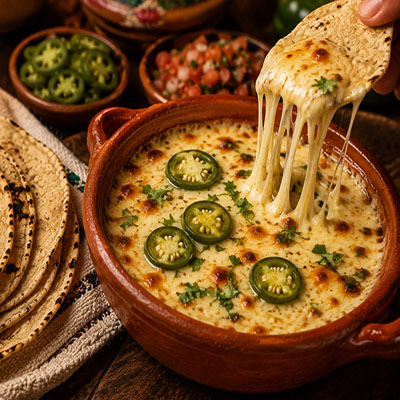 Queso Fundido Tortillas Mais