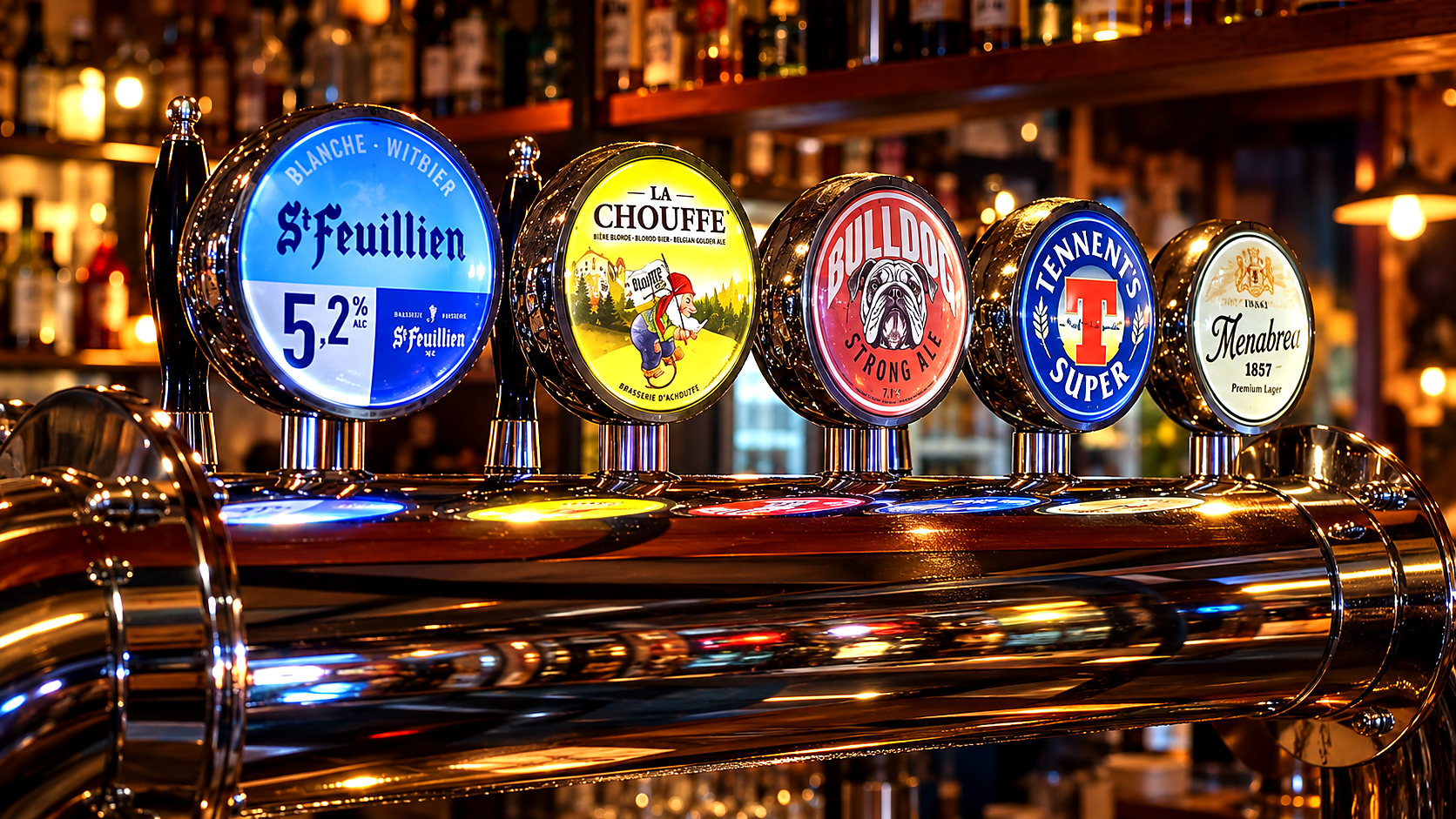 Spine delle birre al La Plaza Pub